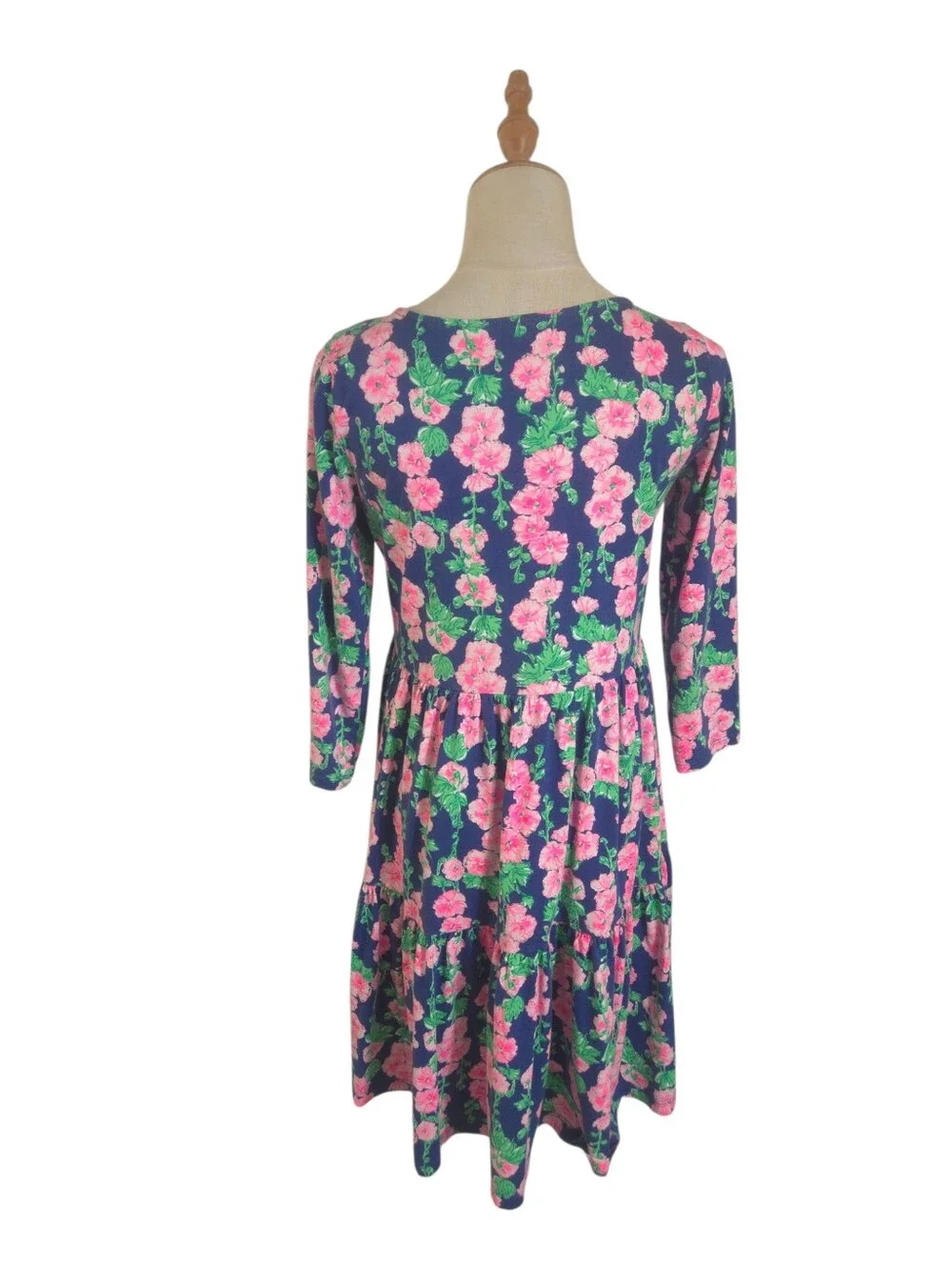 Lilly Pulitzer Geanna Swing Dress In  Oyster Bay Navy De Vine Floral Print
